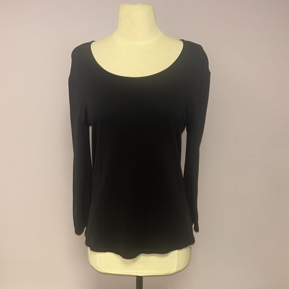 Only Hearts N.Y.C. Helena Stuart Black Relaxed Long Sleeve Top, L